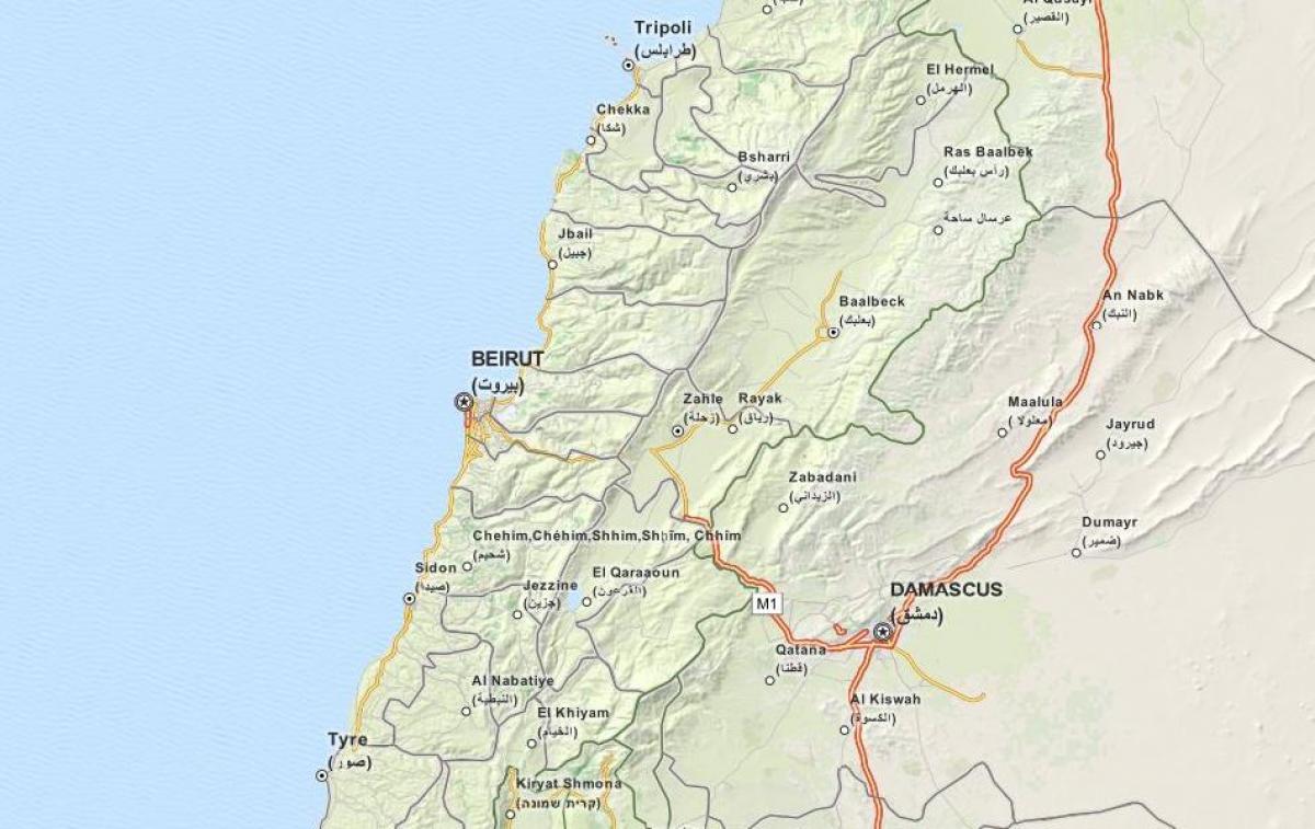 کا نقشہ gps کے نقشے لبنان