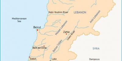 لبنان دریاؤں کا نقشہ
